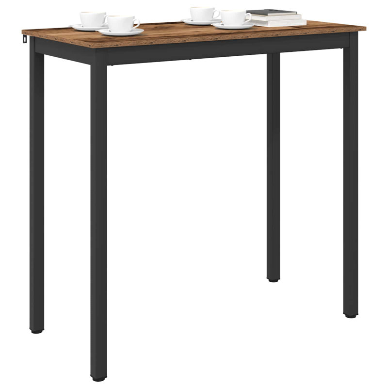 Standing Bar Table Engineered Wood, 105cmH x 110cmL x 55cmW, Brown