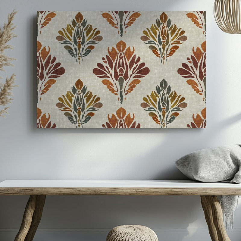 Toile d'un motif de textile sans couture avec des motifs traditionnels complexes rappelant l'art mural indien