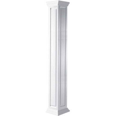 Premium Square Non-Tapered Raised Panel PVC Endura Craft Column Wrap Kit, Standard Capital & Base