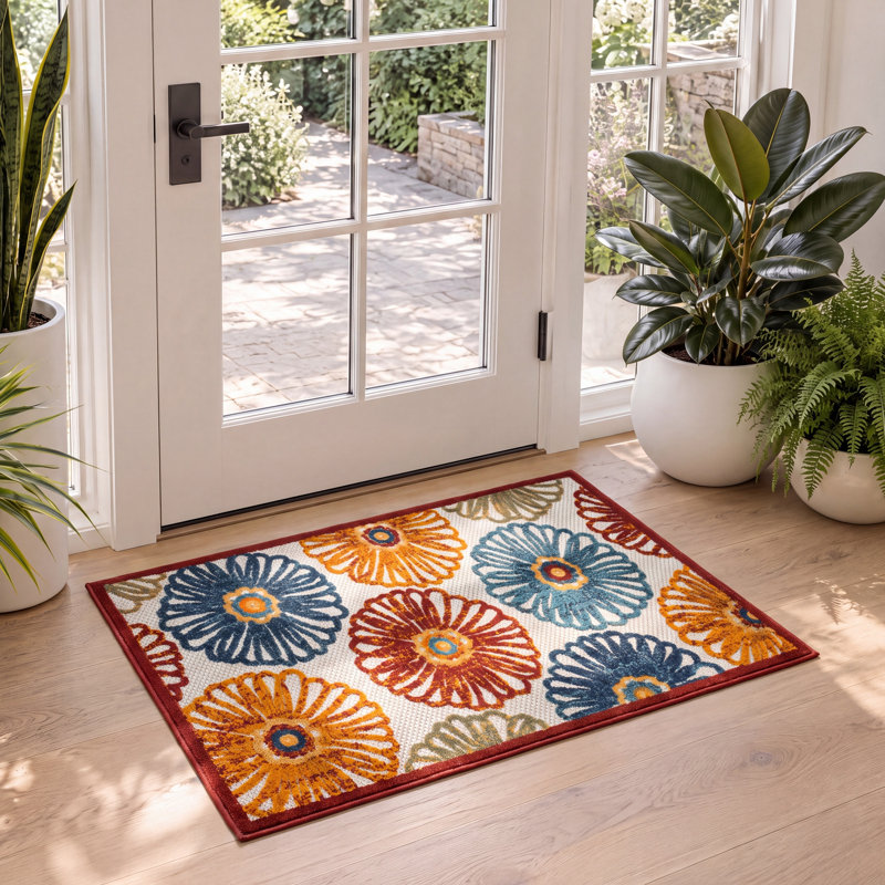 Tapis d'intérieur / extérieur floral Kellems Performance, Rectangle 3 pi x 5 pi