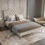 Upholstered Platform Bed With High Padded Wingback Headboard And USB Ports