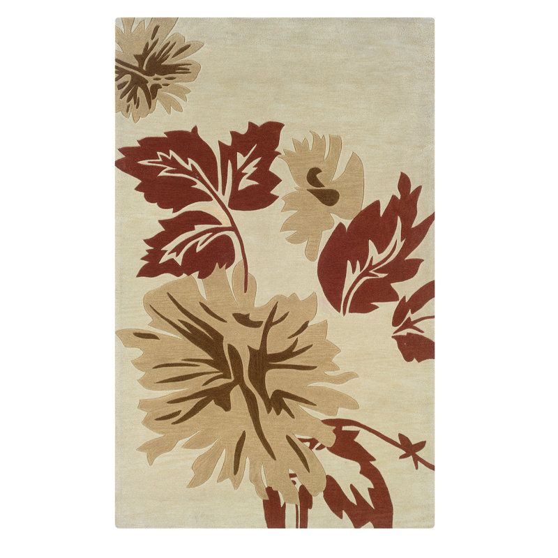 Marisela Hand Tufted Floral Rug, Rectangle 5' x 7'