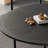 Retro solid wood round dining table black simple-107429519