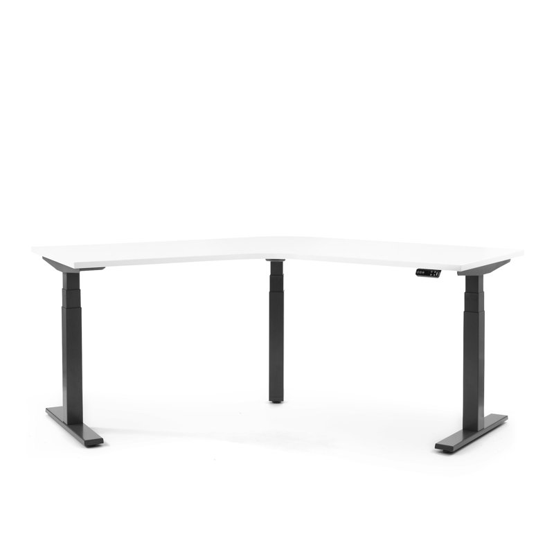 Bureau Series L à hauteur réglable de 120 degrés, Charbon / Blanc