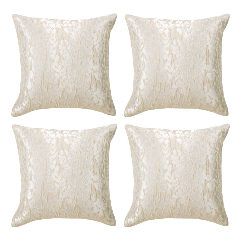 Dorfman Floral Square Cushion, Cream