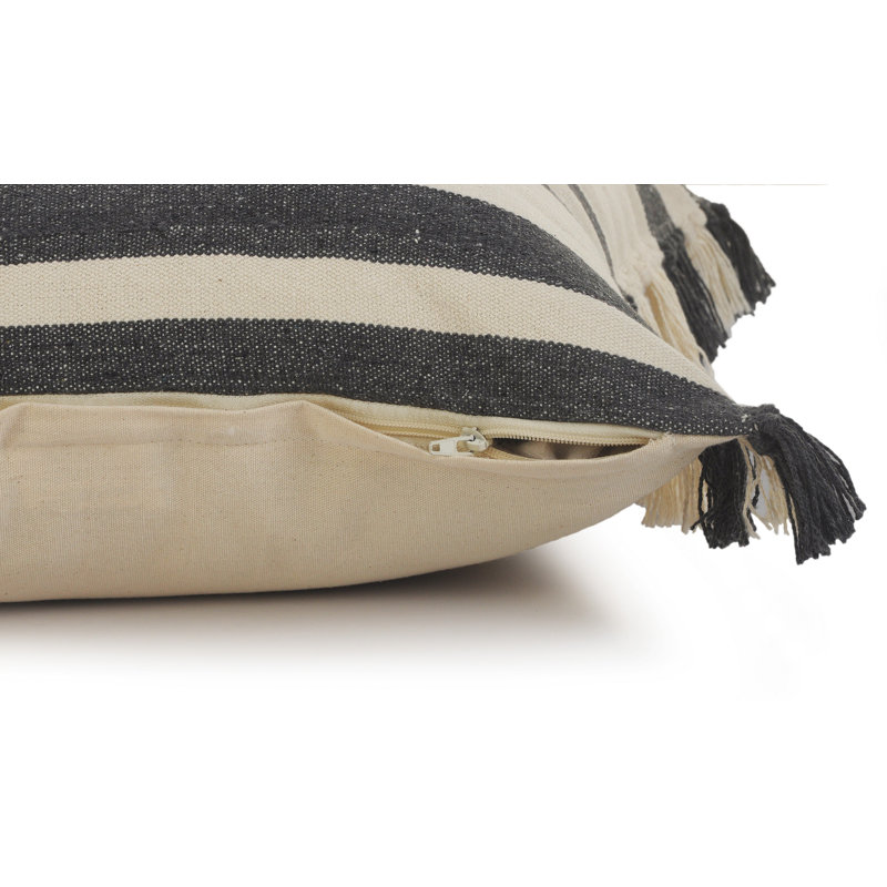 Coussin décoratif en coton tissé à la main avec insert, Polyester/ Bourre en polyester
