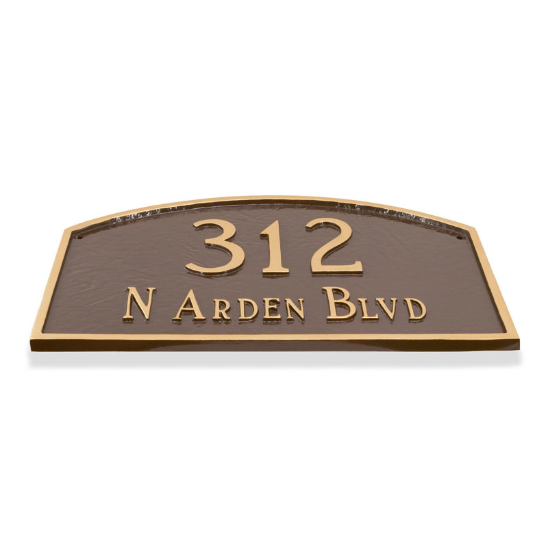 Plaque d’adresse murale sur 2 lignes Prestige, Taupe / Blanc, Oui