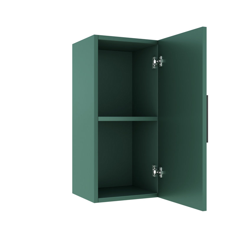 Armoire latérale de meuble-lavabo mural 14 po avec porte et tablette (convient pour meuble-lavabo JODI), couleur verte