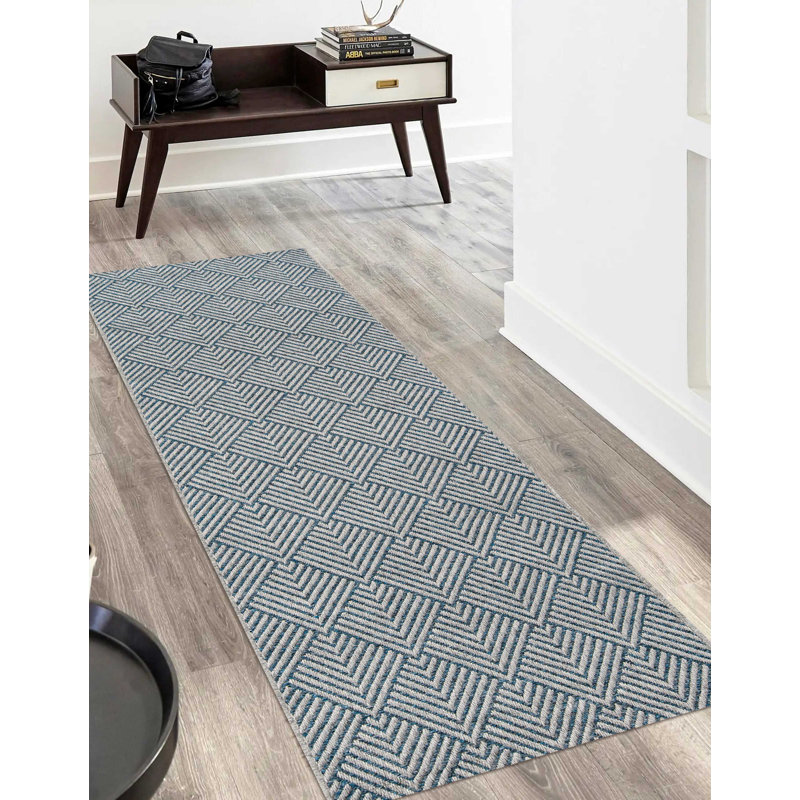 Rosalia Blue Rug, Runner 2' x 10'