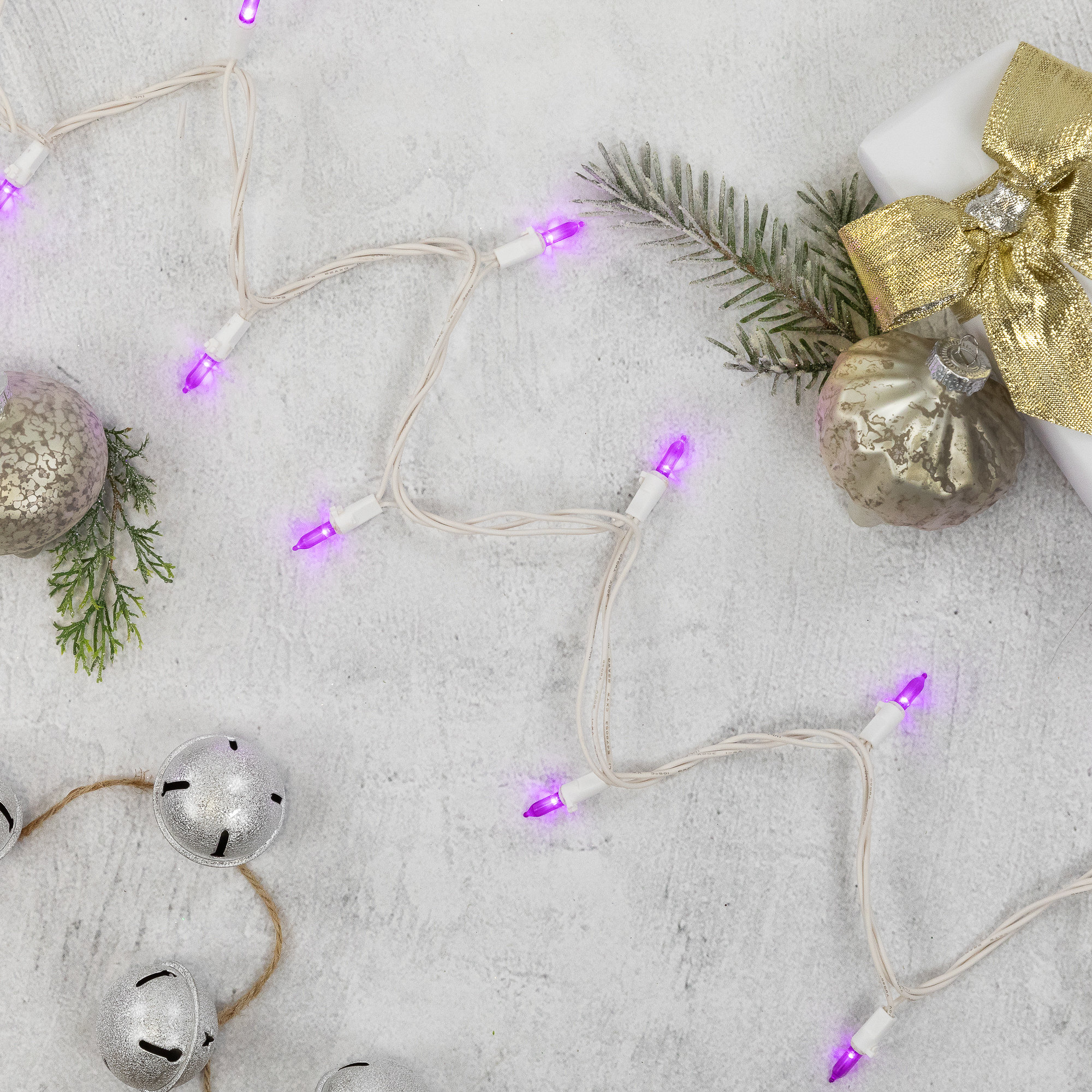 0.3'' String Lights, Purple/White, 50