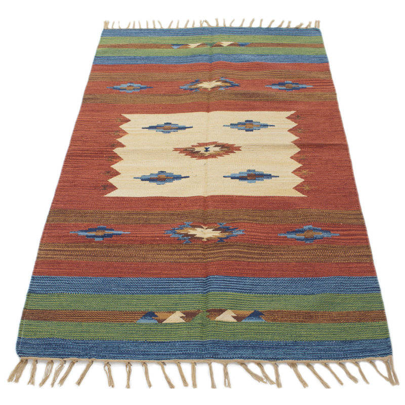 Cruthers Southwestern Flatweave Area Rug, Rectangle 90 x 150cm