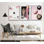 3Pcs Framed Leopard Cheetah Wall Art With Lucky Lips Pink 8 Ball Designs Canvas Posters Prints Pictures Paintings Funky Preppy Wall Decor Decoration For Room Apartment Dorm