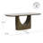 Solvane 71" Oval Dining Table with Glossy Ceramic Top and Golden Veneer Base