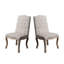 Luxueux ensemble de 2 chaises capitonnées à boutons, alliant confort et style contemporain avec pieds en bois patiné