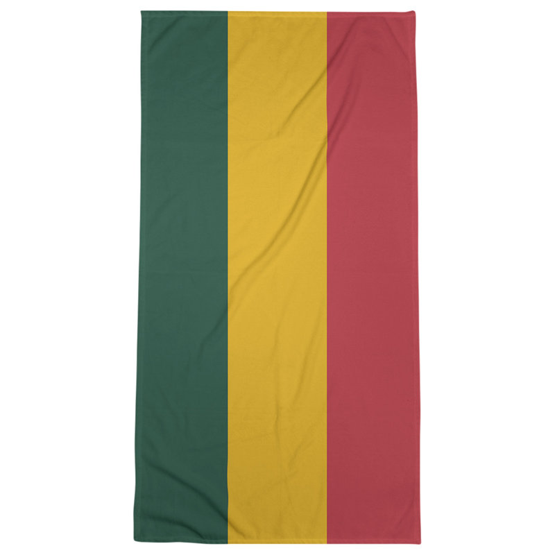 Lightweight Bath Towel, Forest Green/Harvest Gold/Iron Range Red, Poly/Cotton