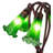 16" High Green Tiffany Pond Lily 5 Light Table Lamp-2138241366-2127056517
