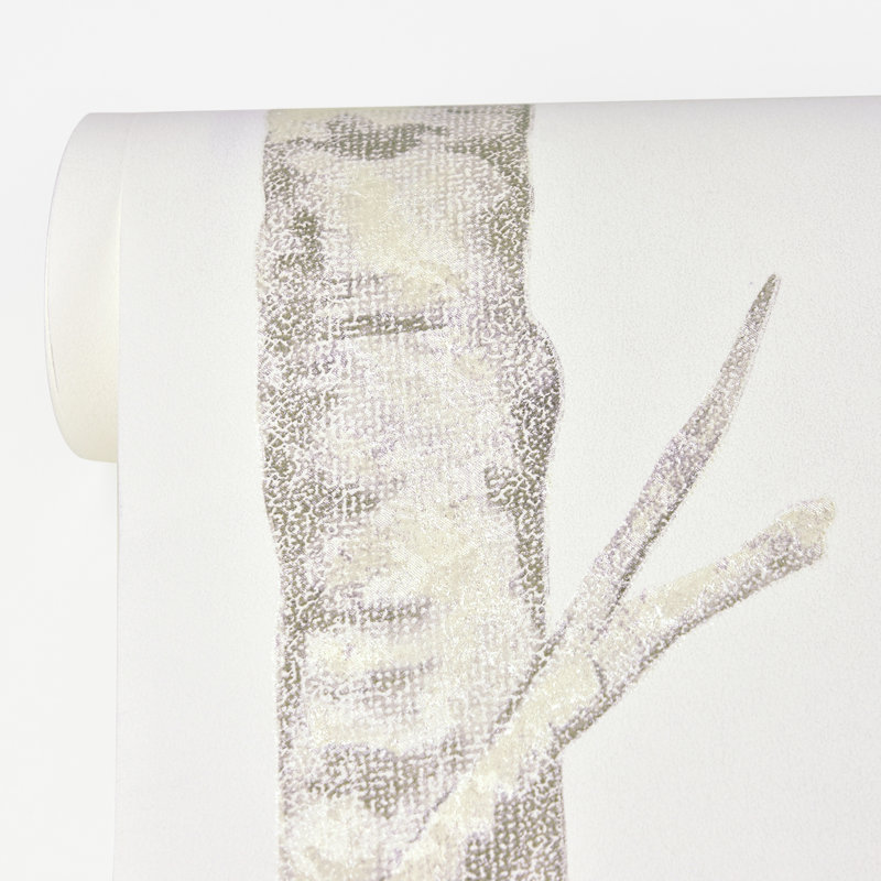  Rouleau de papier peint L 33 pi x l 21 po Trees, Blanc cassé