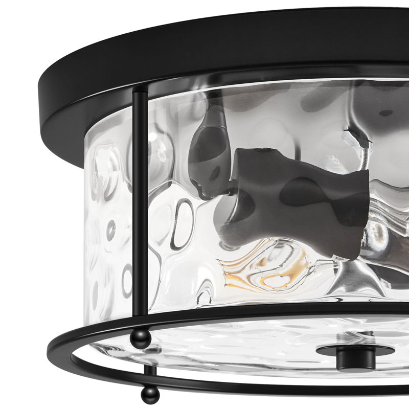 Plafonnier encastré 2 lumières Alixandra, Noir mat
