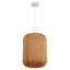 Aurelia, lanterne scandinave Japandi à une lumière, 35 cm (13,75 po), en métal avec abat-jour en forme de cocon côtelé et suspension LED.-610412607
