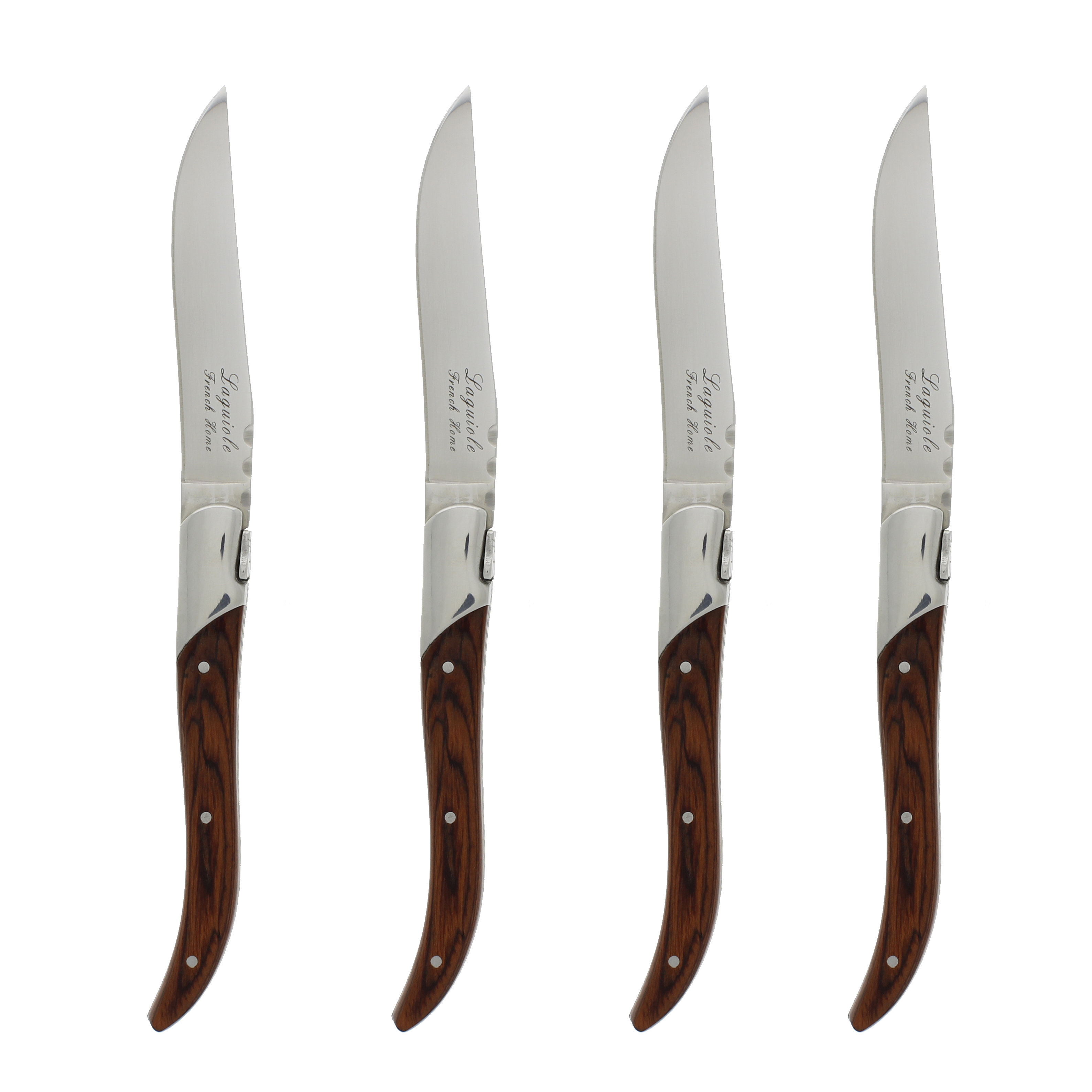 French Home Laguiole Connoisseur Rosewood Steak Knives, 4-Piece Set ...