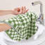 Ensemble de 4 serviettes de toilette à carreaux, vertes