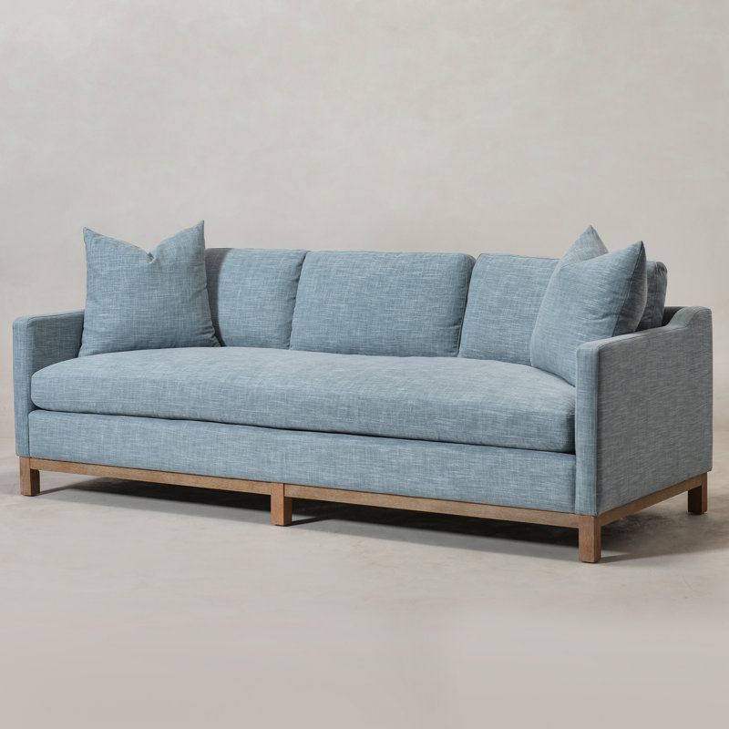 Cami 90 "Upholstered Sofa, Sky Blue Linen Blend