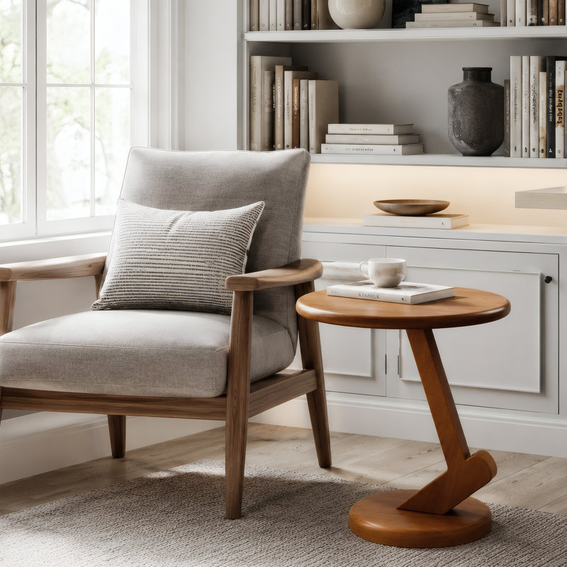 Table de bout moderne ronde P 16 po x H 18 po