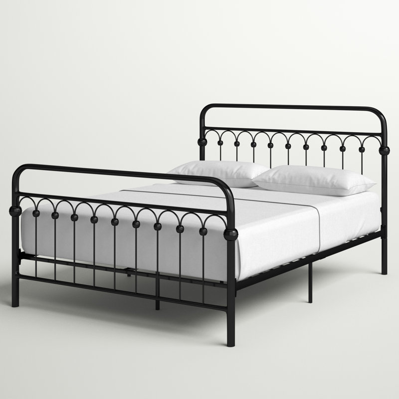 Eyres Metal Slat Bed, Queen, Black