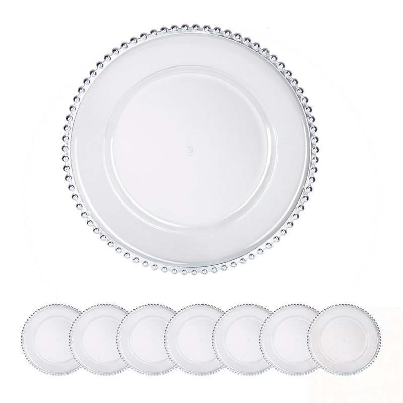 Ensemble de 8 assiettes décoratives avec motif décoratif, Argent argent
