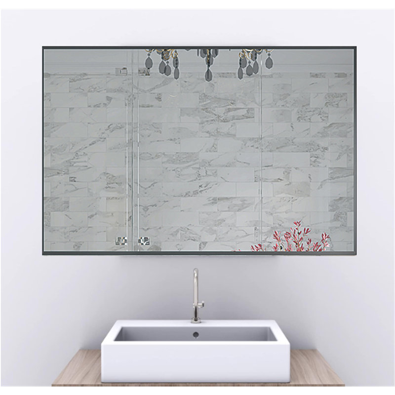 Bilan Aluminium Rectangle Mirror, Black, 24" x 36"