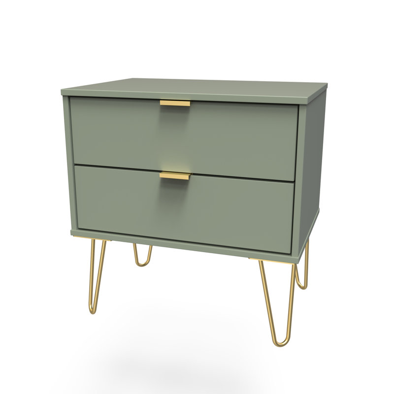 Bisceglia End Table, Green/Gold