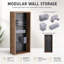 Armoire de rangement murale modulaire avec bacs, tablette et crochets