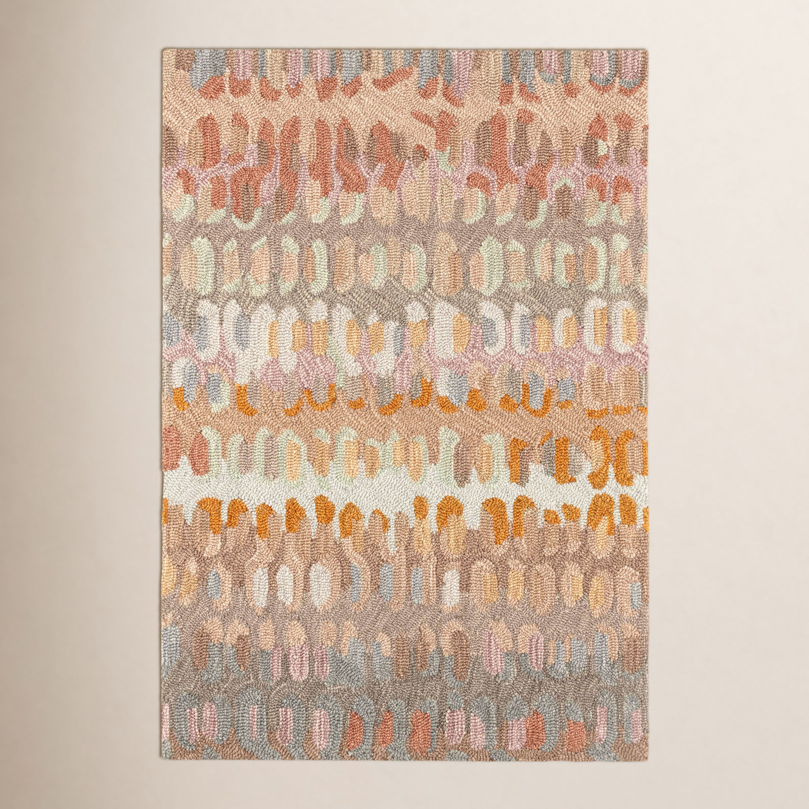 Paint Chip Stone Hand Micro Hooked Wool Rug, Rectangle 7'6" x 9'6"
