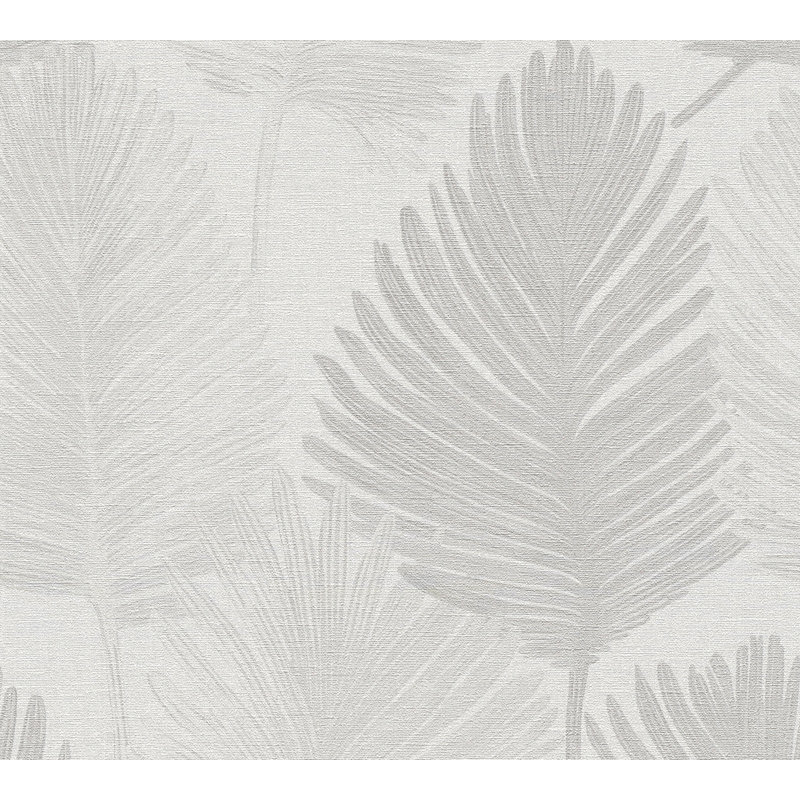 Galerie Horizon Palm Leaf Wallpaper, Light Grey