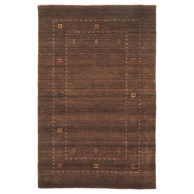 Tapis brun Kashkuli Gabbeh 3 pi 11 po x 6 pi 1 po