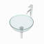 Lavabo vasque en verre trempé, lavabo de salle de bain avec robinet chromé et bonde escamotable