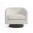 Everett Applewold Upholstered Ivory Velvet Swivel Barrel Chair with Solid Wood Base-1176152737