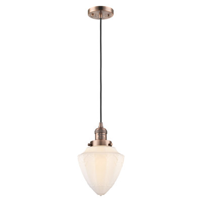 Franklin Restoration - Kymeshia - 1 Light 7" Cord Hung Mini Pendant - LED Bulb - Shade