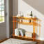 Mid-Century Modern Acrylic Console Table With 3 Tier Storage, Narrow Entryway Sofa Table For Living Room And Hallway