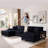 U-shaped Sectional Sofa (Black)