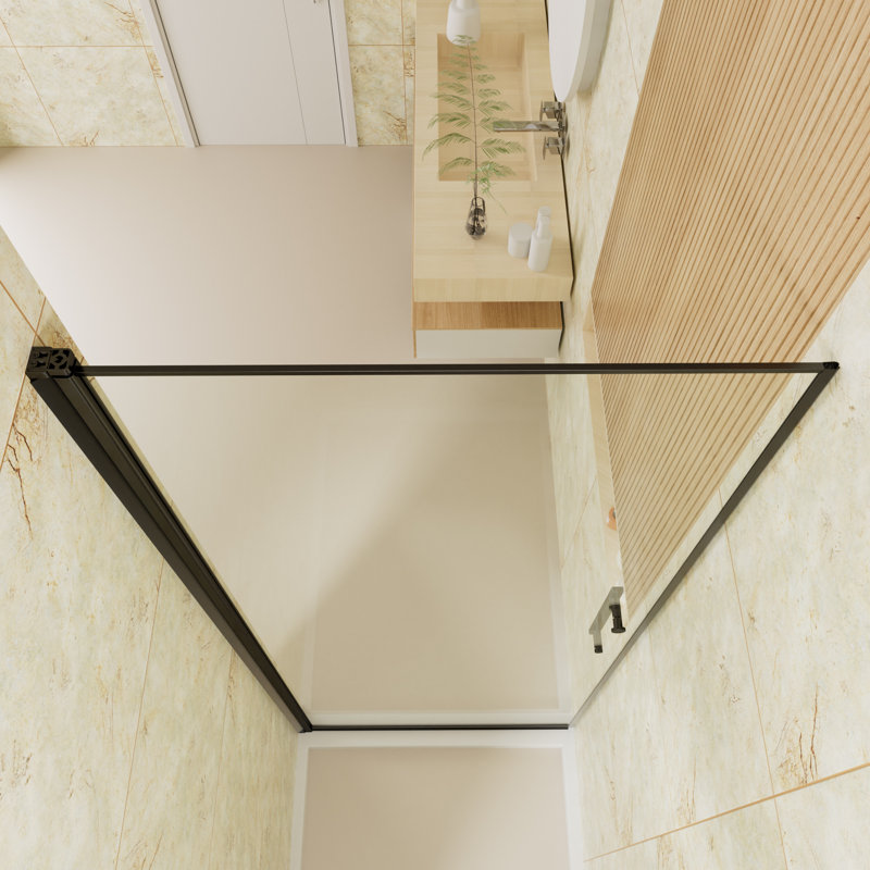 30"Wx72"H Frameless Pivot Shower Door 1/4” Tempered Glass