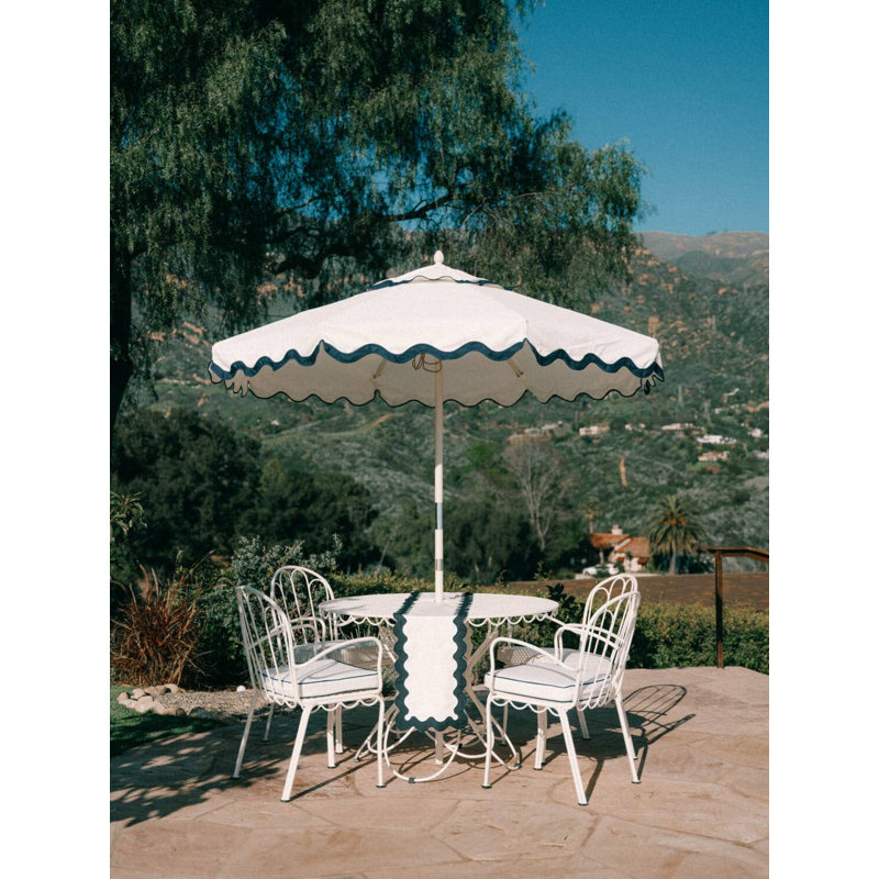 Market 84'' W Umbrella, Navy/White
