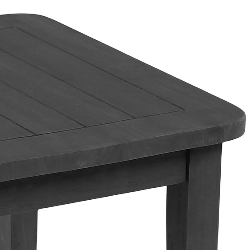 Ensemble de patio d'extérieur pour deux personnes en teck avec coussins et table d'appoint Marlo, Gris, Noir