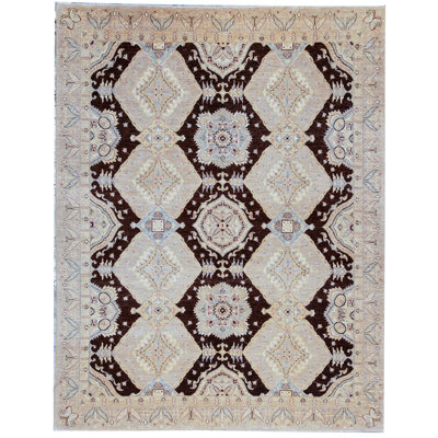 Tapis gris de haute qualité noué à la main