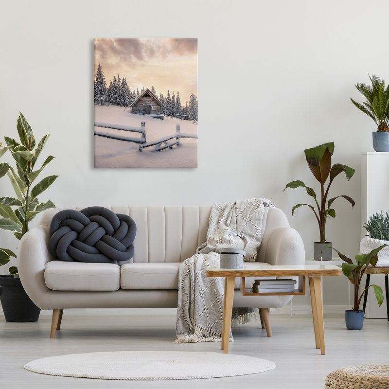 " Rural Winter Cabin ", 40" H x 30" W x 1.5" D