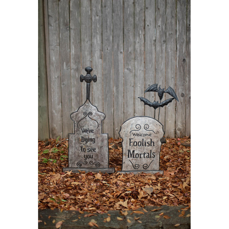  Tombstone Yard Stakes, décor de citation hantée à la main d'Halloween, ensemble de 2