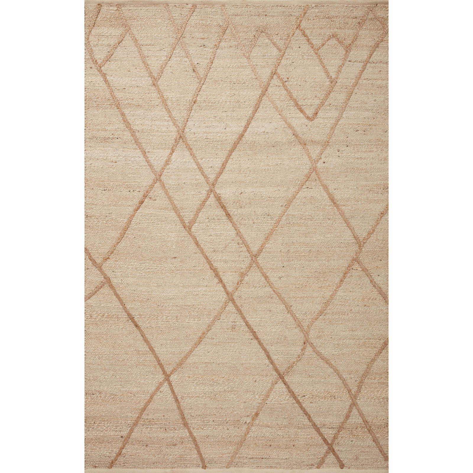 Albemarie Ivory Natural Hand-Woven Geometric Rug, Rectangle 2' x 5'