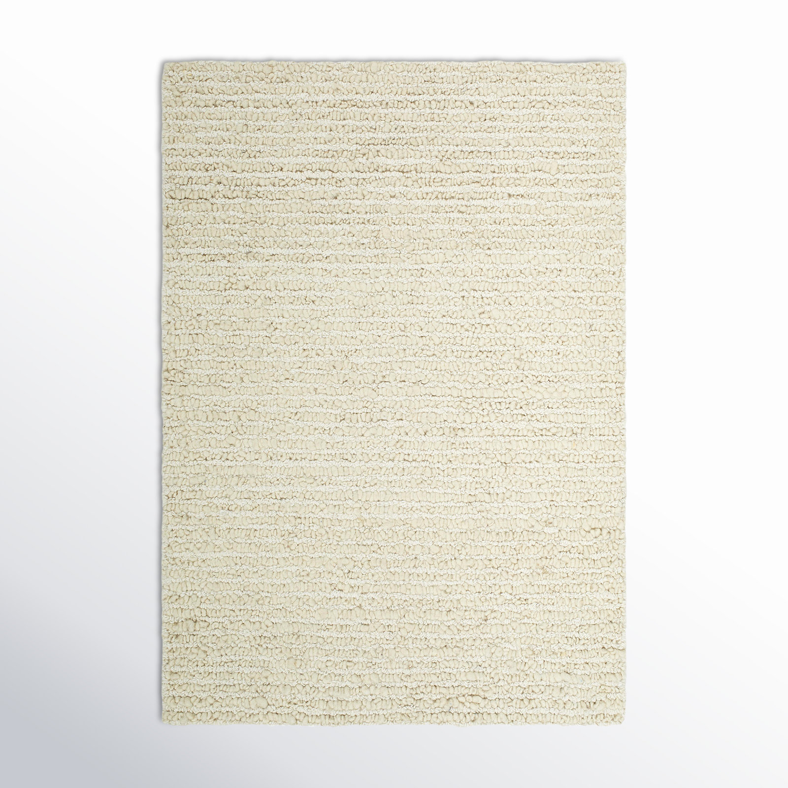 Amhurst Handmade Wool Cream Rug, Rectangle 6' x 9'