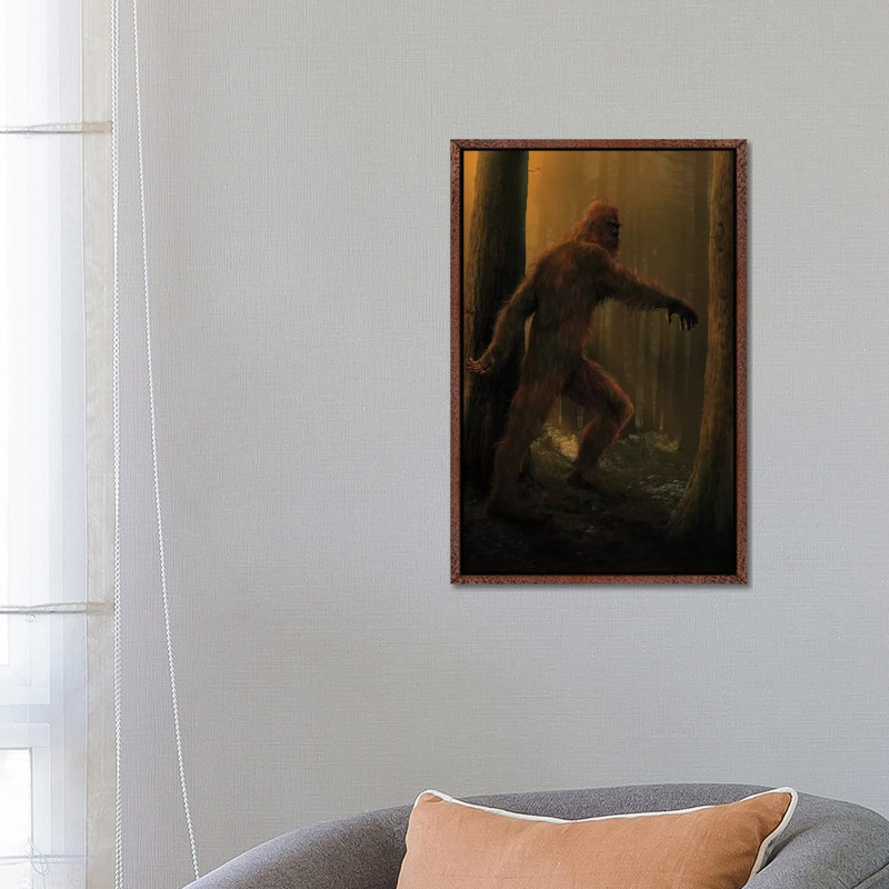 Bigfoot by Vincent Hie - Print on Canvas, 66.04 cm H x 45.72 cm W, Classic Brown Wood Framed