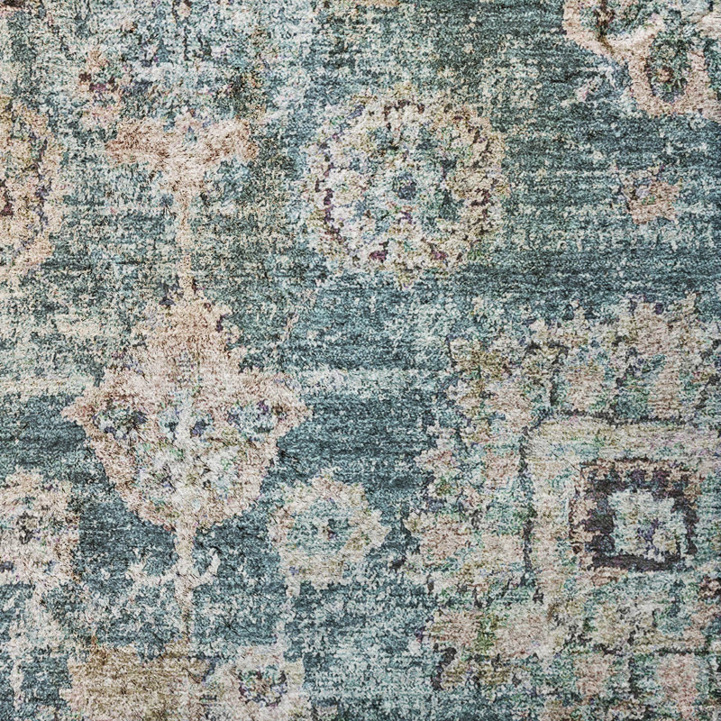 Tapis à poil long de qualité supérieure lavable à la machine ADS634, Teal, 3' x 5'